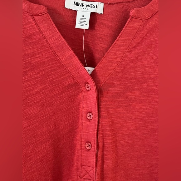 NWT Nine West Jeans brand Henley Style 3/4 Sleeve Women’s size Small - Picture 10 of 16